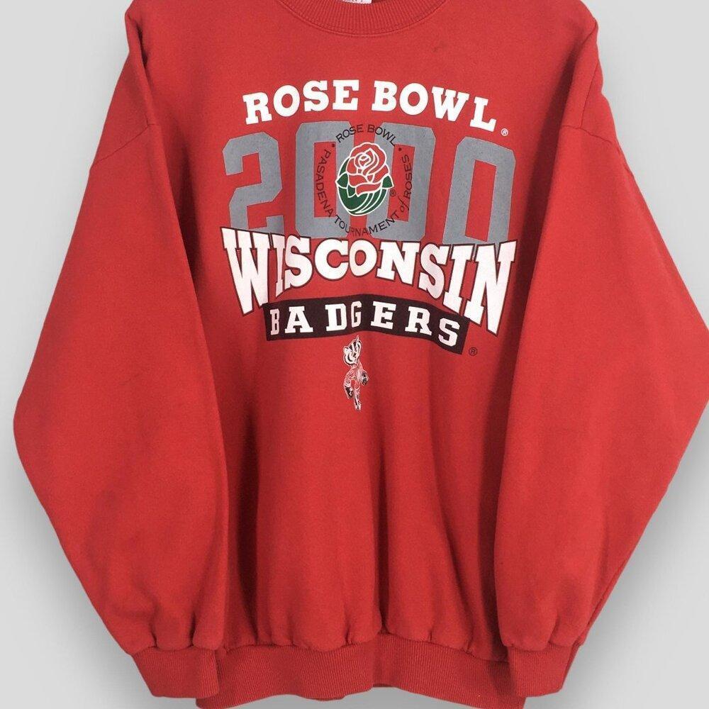Y2k Wisconsin Badgers Rose Bowl Ncaa Football Sweatshirt Red